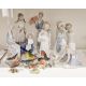 Lladro figure of girl with cello, another Edwardian-style lady with parasol, another girl seated - Image 1 of 13