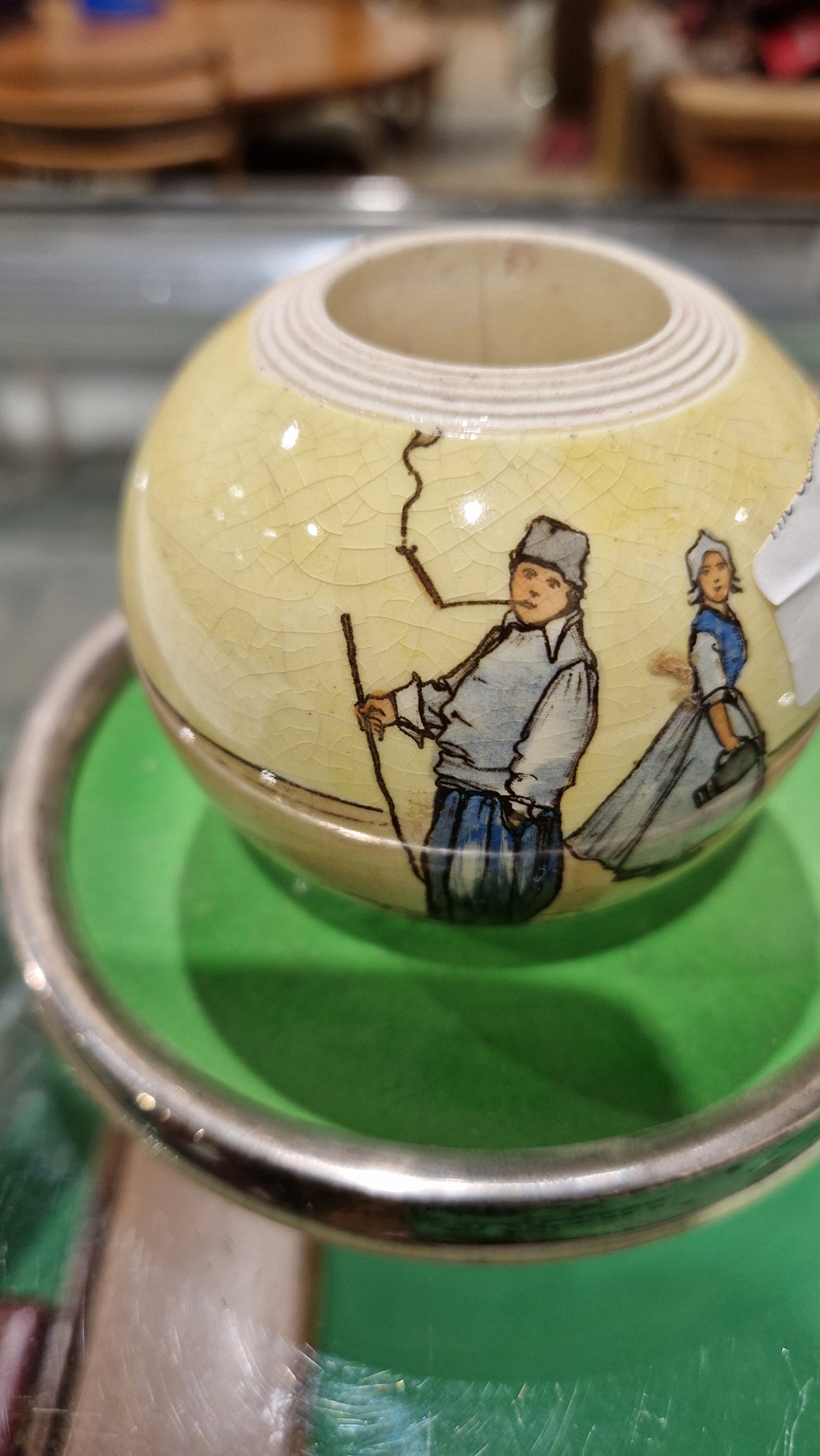 Royal Doulton silver-mounted match striker, of globular form, the silver rims hallmarked Birmingham, - Image 4 of 15