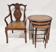 LOT WITHDRAWN Anglo-Indian hardwood nest of three oval tables, each with scrolling carved borders