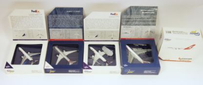 Four Gemini Jets 1:400 scale die-cast aircraft models FedEx Express Boeing 777F item no. GJFDX1276,