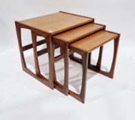Mid-century retro G-Plan nest of three Quadrille tables, largest 49cm high x 53.5cm wide x 43cm deep