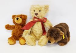 Margarete Steiff celebration bear 2005 30cm together with Steiff Charly 012891 brown bear 20cm and