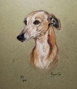 Marjorie Cox (1915-2003) Pastel on paper Portrait of a greyhound or whippet, titled Fi, 1965, signed