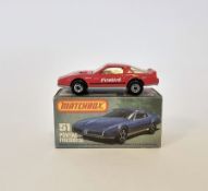 Matchbox Superfast 75 series boxed diecast model car No.51 Pontiac Firebird SE with red body with