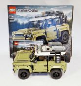 Lego Technic No.42110 Land Rover Defender constructed Lego set with box and instructions