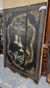Six Chinese-style modern dressing screen panels, each decorated with faux shell figures, cranes