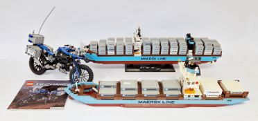 Three constructed Lego sets to include Lego Technic no.42063 BMW Motorrad (with instructions), no.