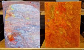 Rose Feller (aka Rozsa Szucs, Hungarian, b.1975), six abstract oil paintings together with two