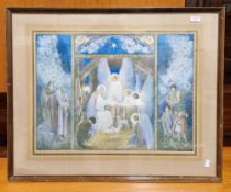 Framed print after Margaret Tarrant 'The Day-Spring From On High Hath Visited Us', showing a