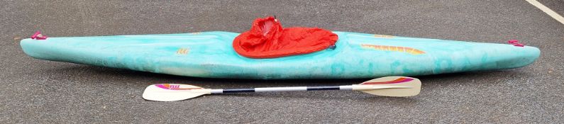Kayak 415 with spray deck, and paddle