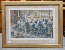 Framed colour Victorian print from a supplement 'Truth Christmas Number December 25th 1891' (a Quiet