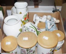 Small quantity of Portmeirion Botanic Gardens ceramics to include lidded jars, flower vase etc,