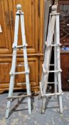 Two light blue painted wooden garden trellises (damaged) (2)  Property of Dunkirk Manor, Theescombe,
