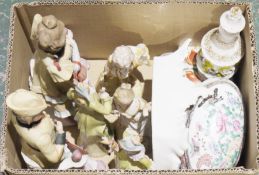 Collection of glass, ceramic and gilt-metal perfume bottles and other items, including two Murano