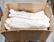 Quantity of white linen sheets (1 box)
