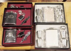 A quantity of hip flasks boxed sets to include examples by Fenjia, along with a small quantity of