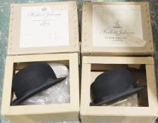 Two early 20th century bowler hats, one by Herbert Johnson in original cardboard box and the other