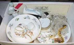A small quantity of ceramics and other items to include a large Napier blue and white serving plate,