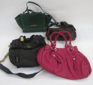 Various 1990's/2000 leather bags to include a brown leather Hidesign with brass hardware, buckle