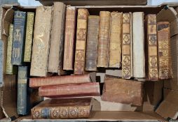 Assorted antiquarian books to include Milton John 'Paradise Lost' four volumes 1824 but in