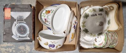 A Royal Worcester Evesham pattern circular tureen and another oval tureen, a Tuscan Naples part