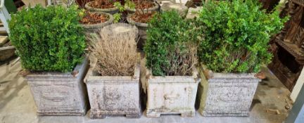 Two pairs of square form jardinieres with urn decoration (4)  Property of Dunkirk Manor, Theescombe,