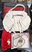 Hugo Boss nylon messenger bag with front zip flap, velcro fastening, a Jigsaw cream  leather bowling