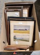 Quantity of watercolour paintings, prints and photographs (1 box)