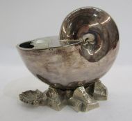 Late 19th / Early 20th century silver plated spoon warmer in the form of a conch shell,  by