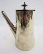 Edward VII silver chocolate pot, Chester 1906, Vale Bros & Sermon, of plain inverted tapering form