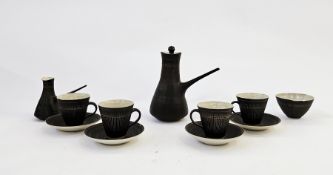 Dame Lucie Rie DBE (Austrian/British, 1902-1995) A stoneware coffee service for four, circa 1955,