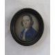 Pair of 18th century portrait miniatures depicting a lady in a pink dress wearing pearls and a - Image 4 of 5