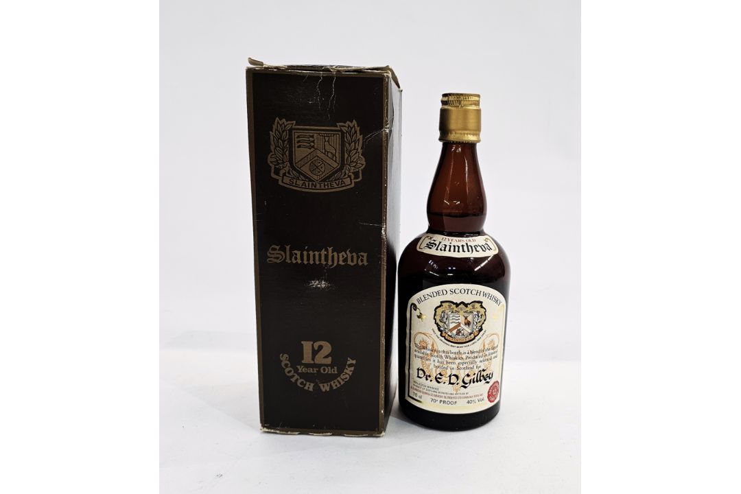 Slaintheva 12 year old Scotch whisky with special personalised label for a Dr E D Gilbey, 75cl, - Image 1 of 2