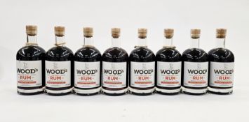 Eight bottles of Woods Old Navy Rum harvested from the finest demerara cane from original navy