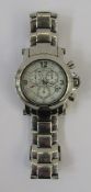 Gentleman's Klaus-Kobeec stainless steel bracelet watch, the mother-of-pearl dial with three