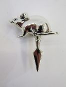 Silver cheese marker in the form of a mouse, London 2011, maker JAH, 5cm high, 0.74ozt