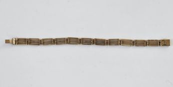 Gold five-bar gate link bracelet, marked 9ct, 12g approx.