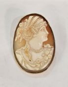 Cameo brooch in gold-coloured mount