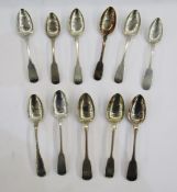 11 various silver teaspoons, fiddle pattern and fiddle and thread pattern, various dates and makers,