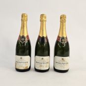 Three bottles of Bollinger Cuvee Brut Champagne 12% vol 75cl (3)
