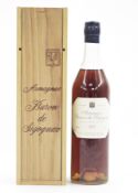 Armagnac Baron Ve Sigognac 1953 housed in original wooden box with sliding lid, 40% vol, 70cl