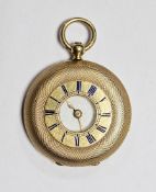 Late 19th century half hunter fob watch by Vacheron and Constantin, believed to be 18ct gold, the