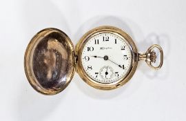 Lady's Hampden full hunter pocket watch, housed in a gold plated case, the dial with Arabic numerals