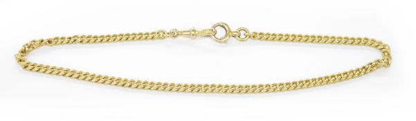 18ct gold curb link watch chain, chain 33cm long approx., approx. total weight 26.5g
