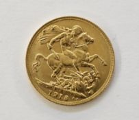 George V gold sovereign, 1913