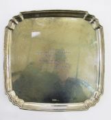 George V silver salver, Sheffield 1925, maker's mark rubbed but possibly Frank Cobb & Co Ltd, of