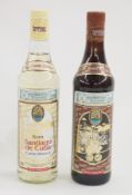 Santiago de Cuba Carta Blanca rum 38% vol 700ml, together with a Santiago de Cuba Anejo rum 38%
