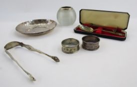 Pair of George lll silver sugar tongs by Peter, Ann & William Bateman, London 1800, with bright