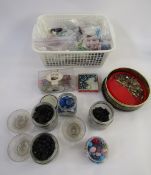 A large quantity of jewellery making beads and accessories to include semi precious stone, glass,