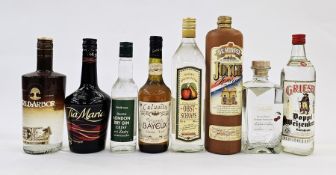 A litre bottle of De Kuyper Jonge Jenever Puur Gestookt made in the Netherlands 100cl 35% vol in a